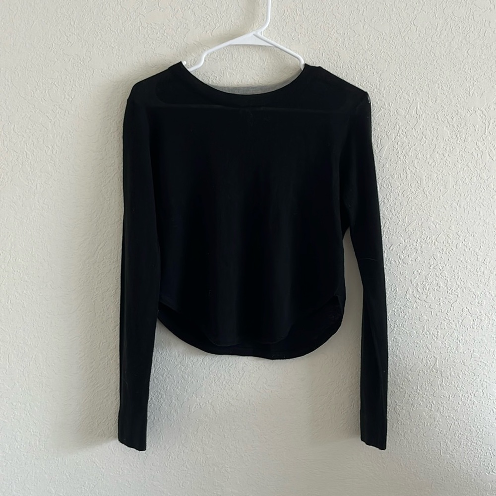 Cropped, light weight black long sleeve